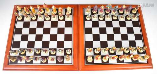 Two chess sets with fantasy Dungeons and Dragons style piece...