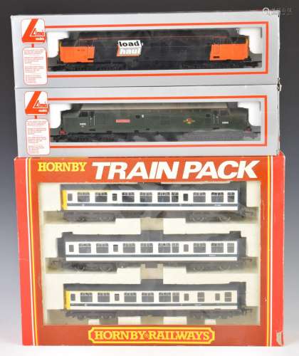 Hornby 00 gauge model railway class 110 DMU together with tw...