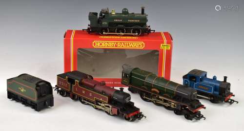 Four Tri-ang and Hornby 00 gauge model railway locomotives c...