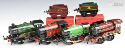 Four Hornby 0 gauge clockwork locomotives including LMS 2270...