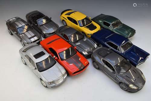 Nine Maisto and similar 1:18 scale diecast model cars includ...