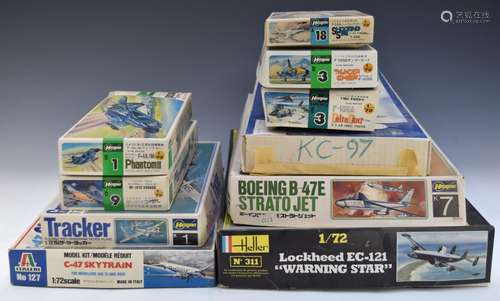 Ten 1:72 scale model aircraft kits by Hasegawa, Italeri and ...