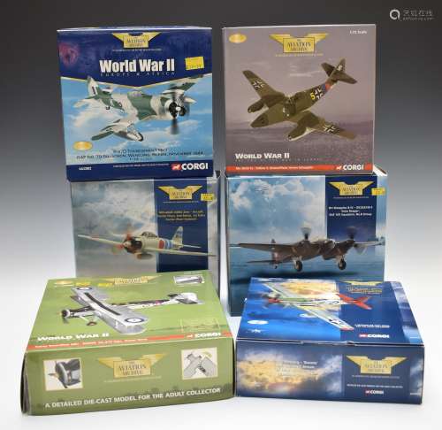 Six Corgi The Aviation Archive 1:72 scale diecast model airc...