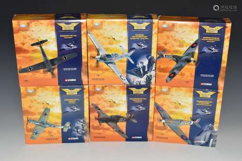 Six Corgi The Aviation Archive Flying Aces 1:72 scale diecas...