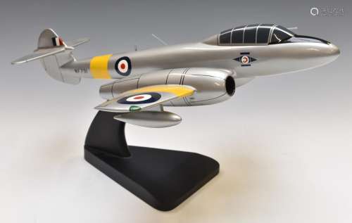 Large scale model Gloster TT Meteor on display stand by Brav...