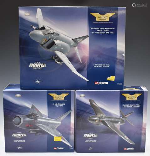 Three Corgi The Aviation Archive Jet Fighter Power 1:72 scal...