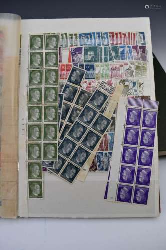 Three stockbooks of stamps USA, Germany and France, all peri...