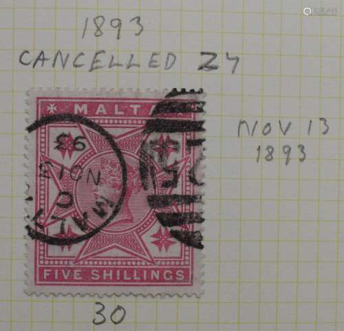 A used and new Malta stamp collection in two albums and a fo...