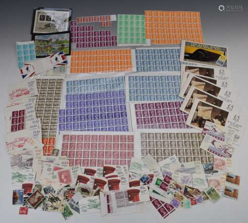 GB Queen Elizabeth II postage stamps, mint, in sheets, part ...