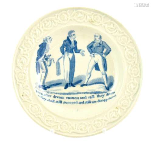 A Pearlware Nursery Plate, probably Swansea, early 19th cent...