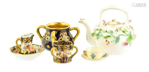 A Minton Porcelain Miniature Teapot and Cover, circa 1840, e...