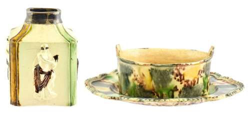 A Whieldon Type Creamware Tea Canister, circa 1750, of recta...