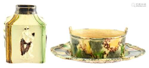 A Whieldon Type Creamware Tea Canister, circa 1750, of recta...