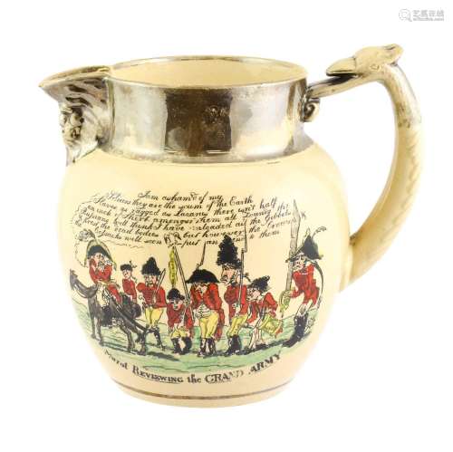 A Napoleons Russia Campaign Buff Earthenware Mask Jug, circa...