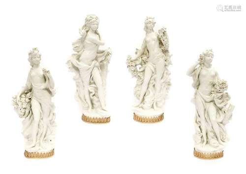 A Set of Four Royal Worcester White Porcelain Figures by Sir...