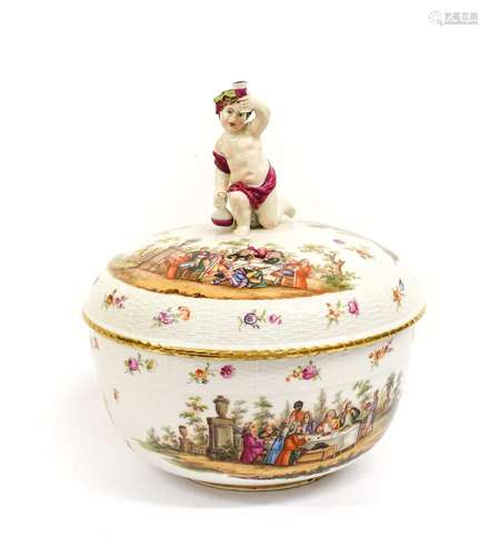 A Berlin Porcelain Punch Bowl and Cover, late 19th century, ...