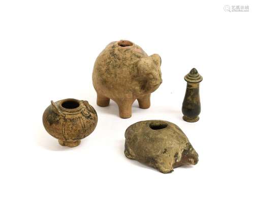 A Khmer Brown Glazed Stoneware Zoomorphic Flask, 12th/14th c...