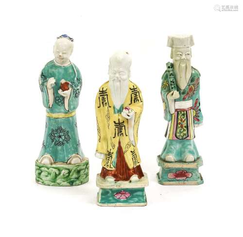 A Set of Three Chinese Porcelain Figures of Immortals, 18th ...