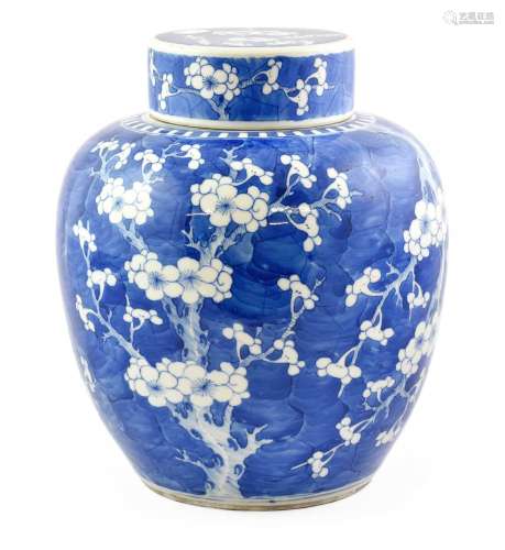 A Chinese Porcelain Ginger Jar and Cover, late Qing Dynasty,...