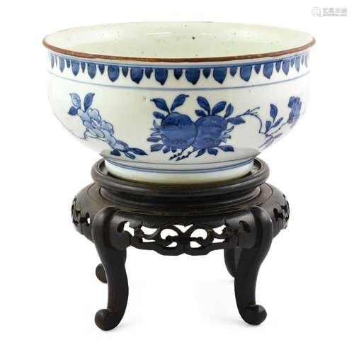 A Chinese Porcelain Bowl, in Transitional style, with everte...