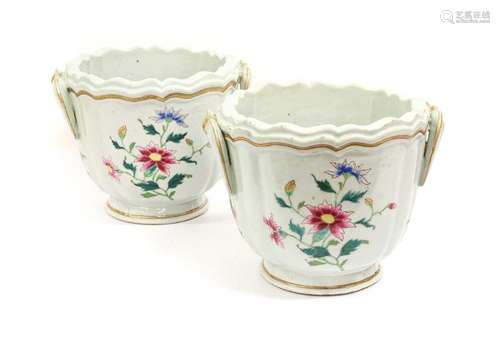 A Pair of Chinese Porcelain Twin-Handled Jardinieres, Qianlo...