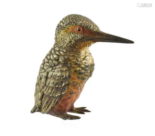 An Austrian Cold-Painted Bronze Figure of a Kingfisher, earl...