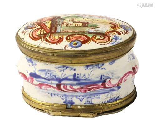 A South Staffordshire Enamel Double Snuff Box and Hinged Cov...