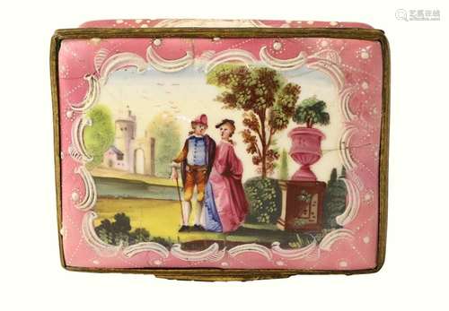 A Gilt Metal Mounted South Staffordshire Enamel Snuff Box an...