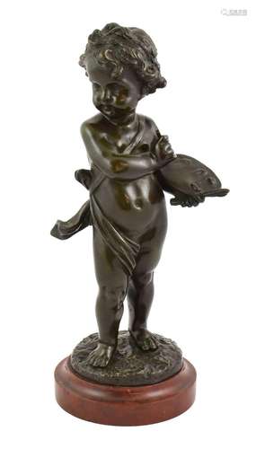 French School, late 19th century: A Bronze Figure of a Cheru...