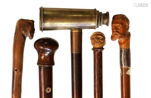 A Novelty Walking Stick/Telescope, 20th century, the handle ...