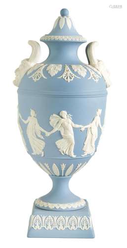 A LARGE WEDGWOOD 'DANCING HOURS' LIDDED VASE