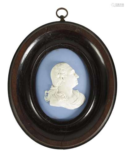 A LATE 18TH CENTURY WEDGWOOD OVAL PORTRAIT PLAQUE