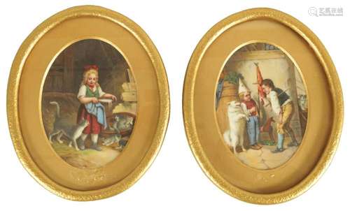 A PAIR OF 19TH CENTURY KPM PORCELAIN PLAQUES