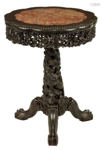 A 19TH CENTURY CHINESE HARDWOOD OCCASIONAL TABLE
