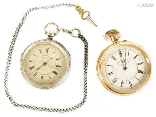 TWO CENTRE SECONDS CHRONOGRAPH POCKET WATCHES