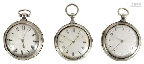 SILVER PAIR CASED VERGE POCKET WATCH