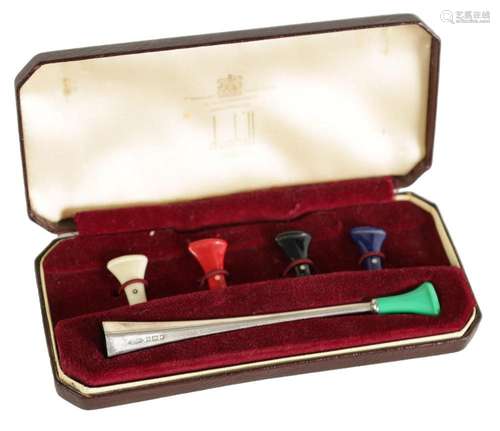 AN ART DECO DUNHILL CIGARETTE HOLDER SET