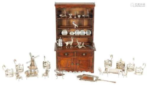 A LARGE COLLECTION OF MAINLY 19TH CENTURY DUTCH SILVER MINIA...