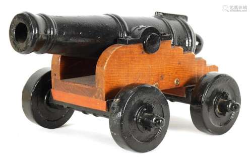 A LATE 19TH CENTURY CAST IRON SIGNALLING CANNON