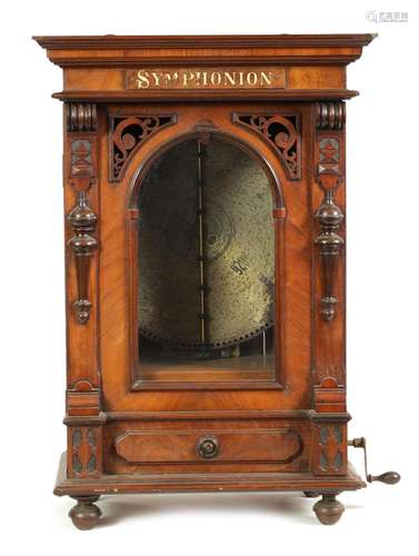 A LATE 19TH CENTURY WALNUT PENNY IN THE SLOT SYMPHONION MUSI...