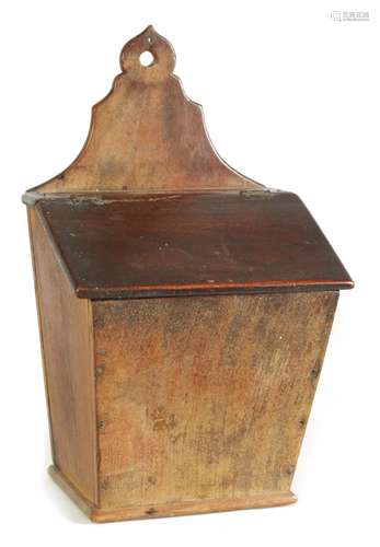 AN 18TH CENTURY ELM CANDLE BOX