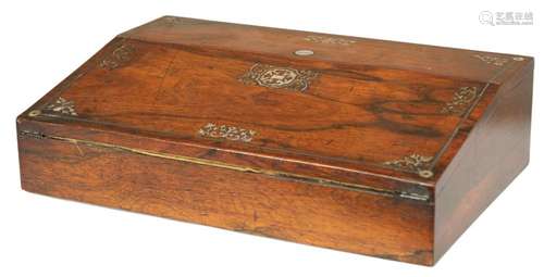 A REGENCY MOTHER-OF-PEARL INLAID ROSEWOOD WRITING SLOPE