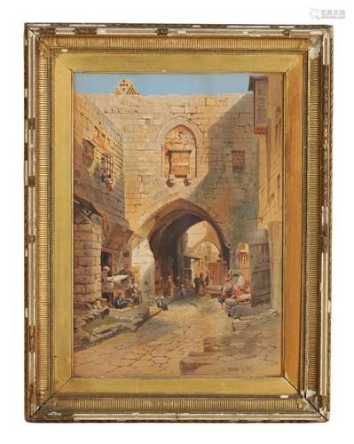 CARL WERNER (1808 - 1894). A 19TH CENTURY WATERCOLOUR JERUSA...