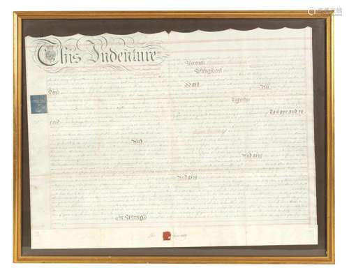 A 19TH CENTURY HAND WRITTEN INDENTURE