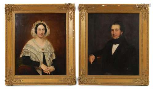 A PAIR OF 19TH CENTURY OILS ON CANVAS PORTRAITS
