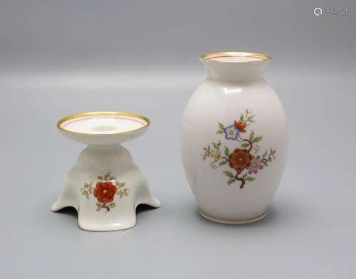 Vase und Kerzenhalter 'Indianische Blume' / A vase and a can...