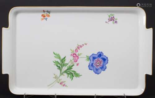 Tablett mit Anemone / A tray with anemone, Meissen, Mitte 20...