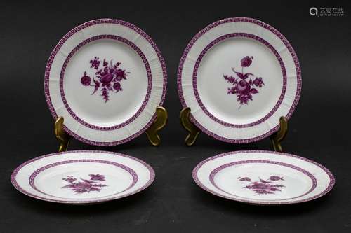 4 Kuchenteller / 4 cake plates, Nymphenburg, 20. Jh.