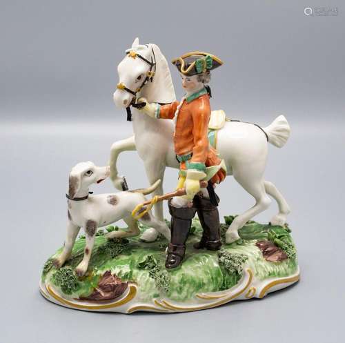 Figur 'Jäger mit Pferd' / A figure of a hunter with horse, F...