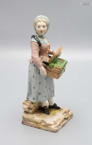 Fayence Figur einer Marktfrau / A faience figure of a market...